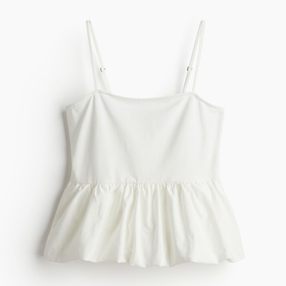 

Топ H&M Bubble-hem Peplum Camisole, кремовый