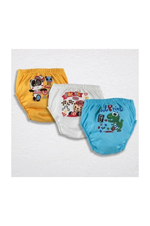 Детские трусы для мальчиков хлопковые набор 3 шт Racing Set Bejamonti, Mixed