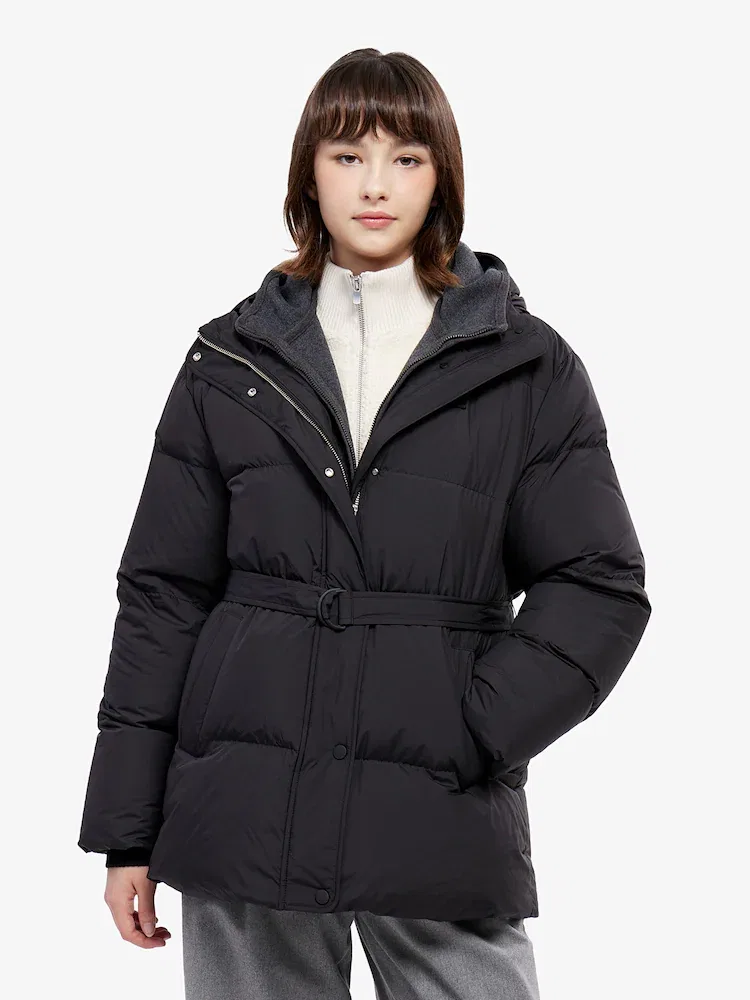 Пуховик женский LACOSTE 031, 3 в 1, Черный
