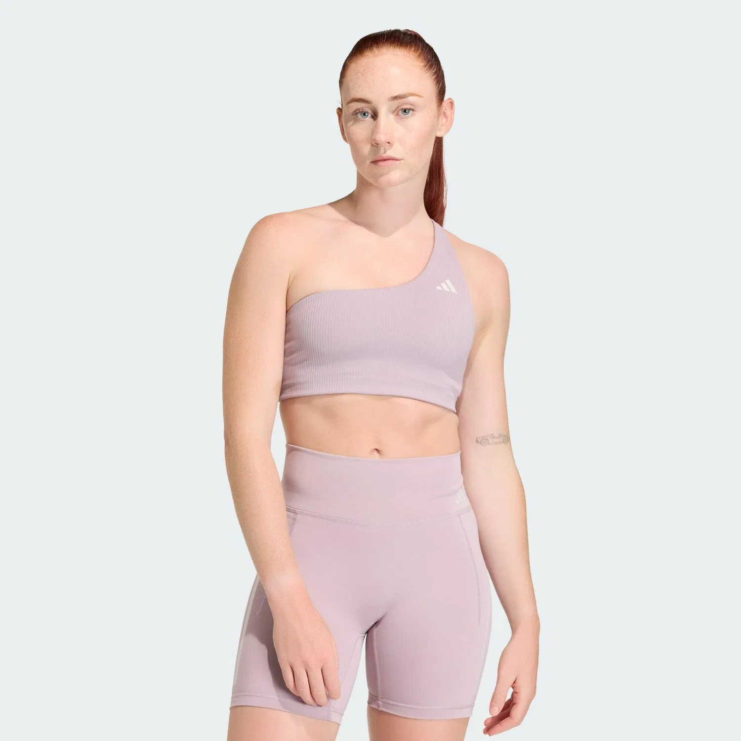 Женский спортивный топ с одним плечом Optime Workout Rib, Adidas, Helllila