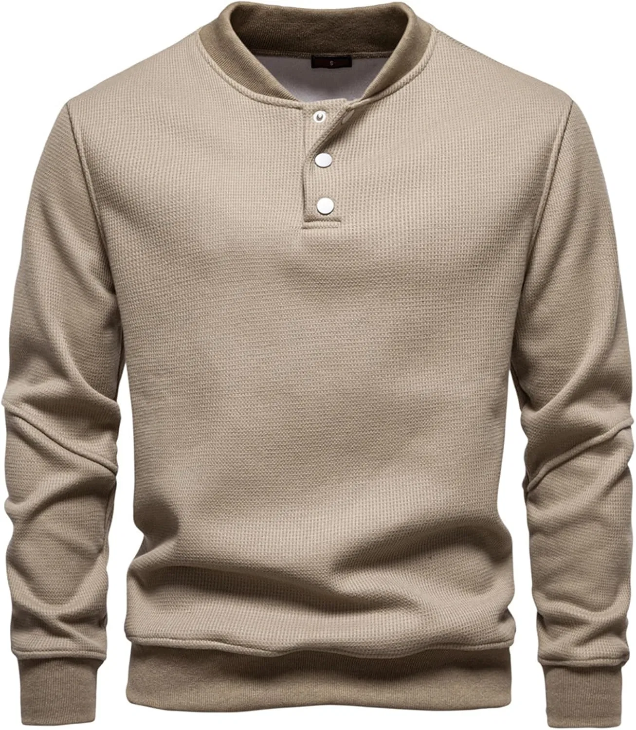 Мужская утепленная фланелевая рубашка с вафельным трикотажем, Light Gray — фото 2