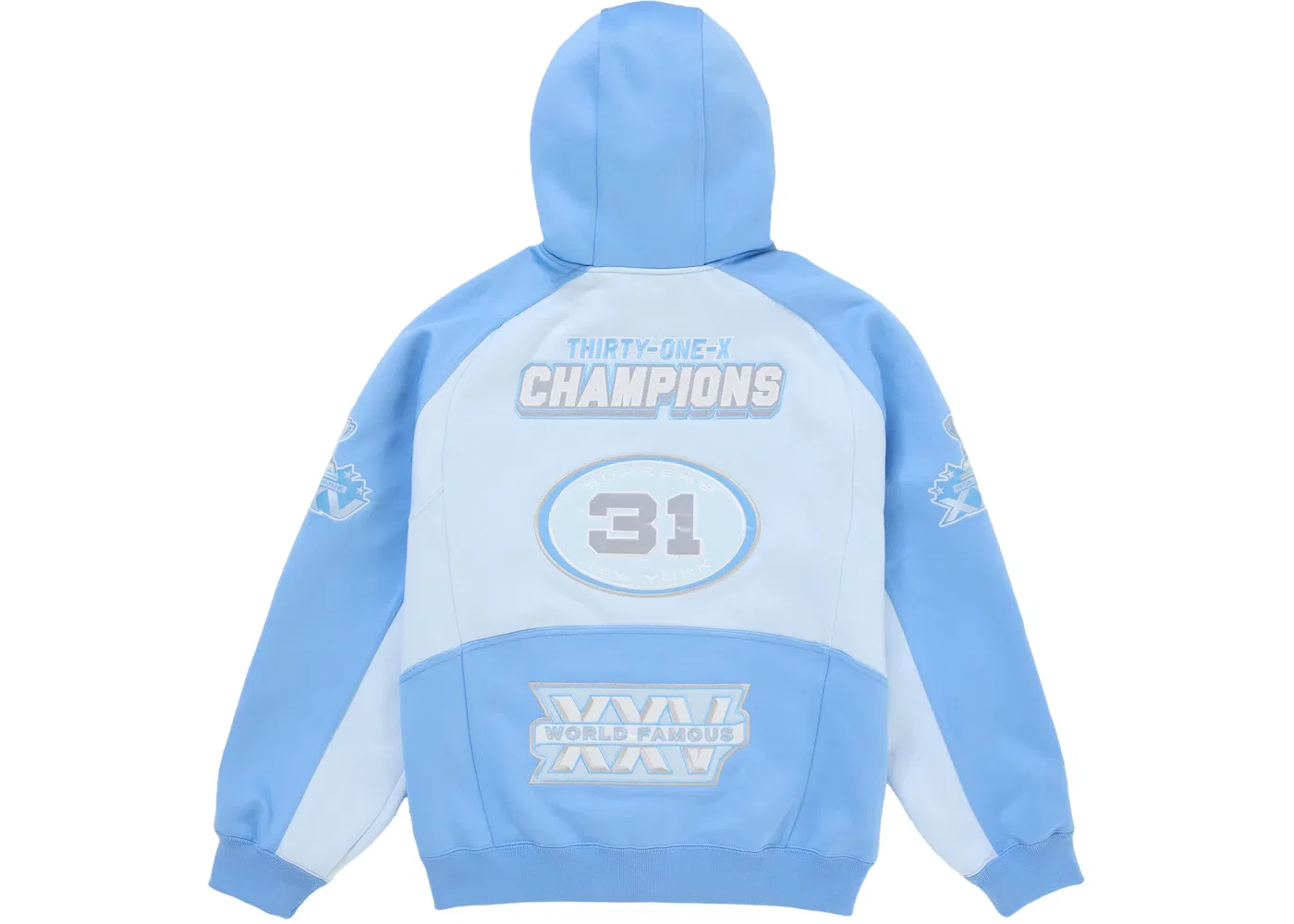 Мужская худи с капюшоном на молнии Supreme Football (FW25), Light Blue — фото 2