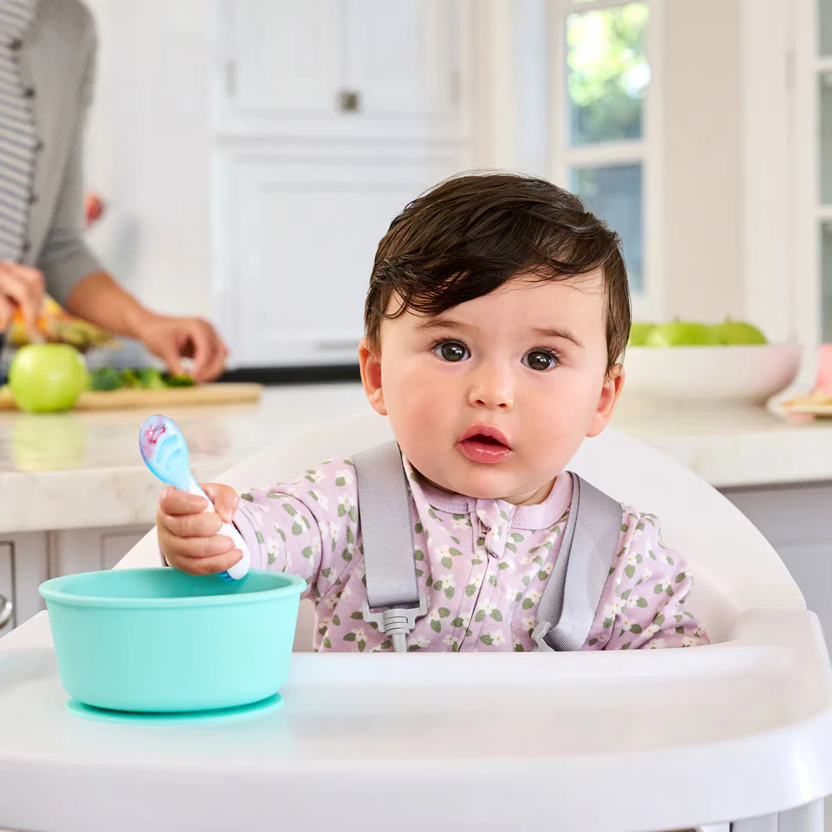 Детские столовые приборы, 1,6 см, комплект из 3 шт., Cucharas Aprendizaje Baby Led Weaning, Munchkin, голубой — фото 4