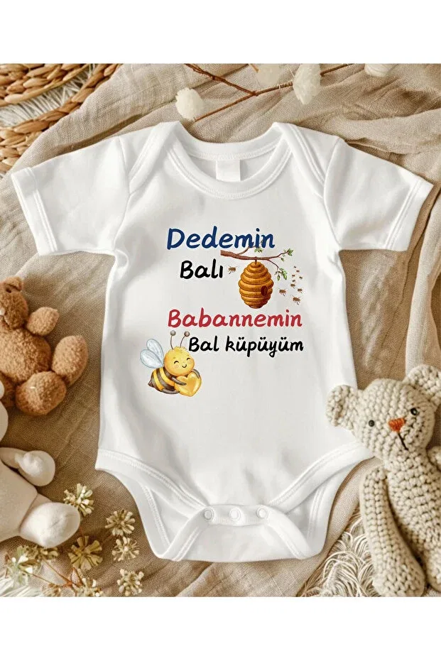 Детское боди с длинным рукавом Grandfather written baby bodysuit Lupi, Ecru Avocado Green