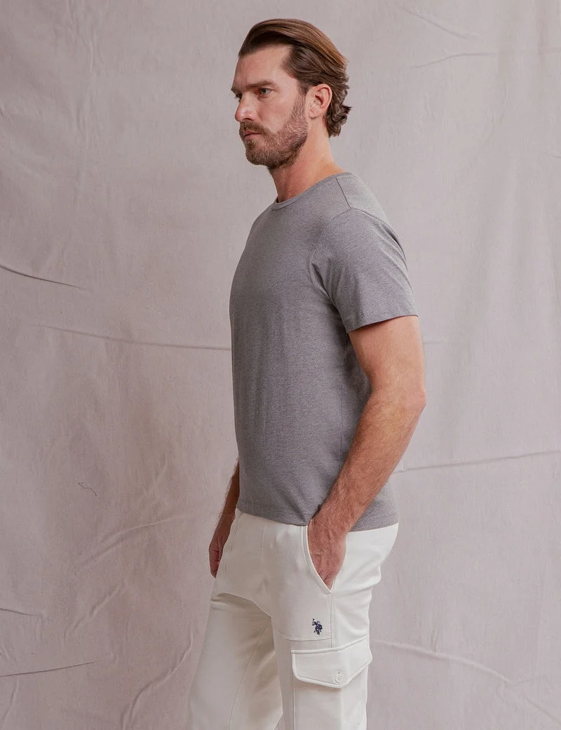 Футболка с круглым вырезом U.S. Polo Assn. Supima Cotton, серый — фото 2