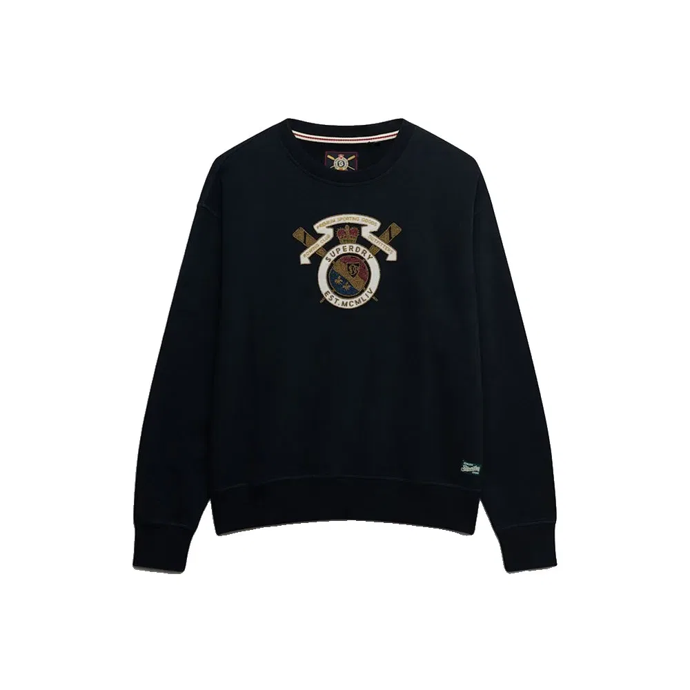 Свитшот свободного кроя Crest Loose Crew Superdry, черный — фото 3