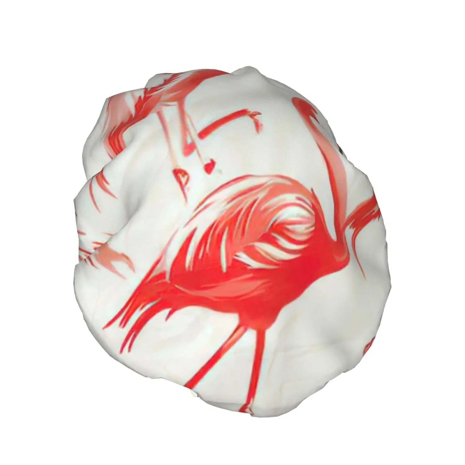 Шапочка для душа, Flamingos auf weißem Druck, pvinnk, двуслойная, 27 см — фото 2