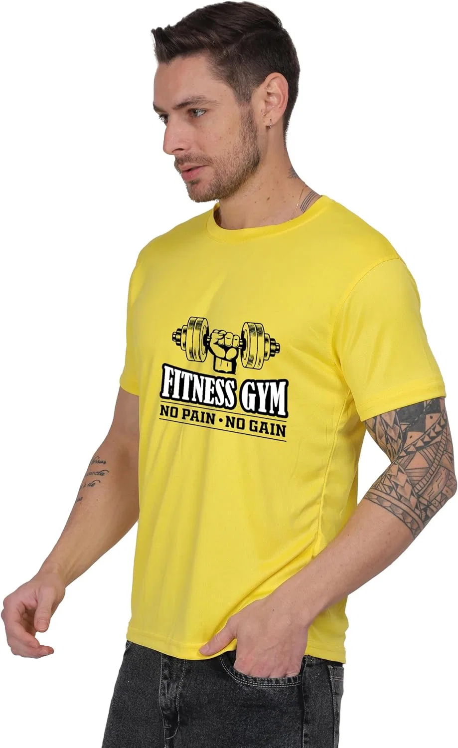 Мужская футболка Regular Fit Graphic Design, Yellow — фото 2