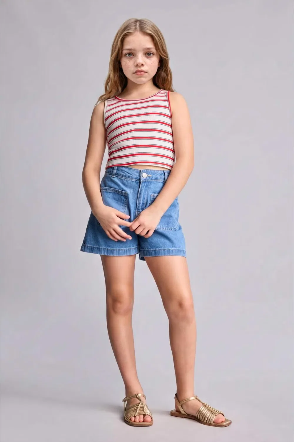 Шорты джинсовые для девочки Defacto, синий — фото 2