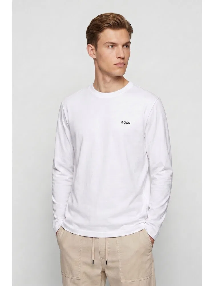 Футболка с длинным рукавом Stretch Cotton BOSS, White