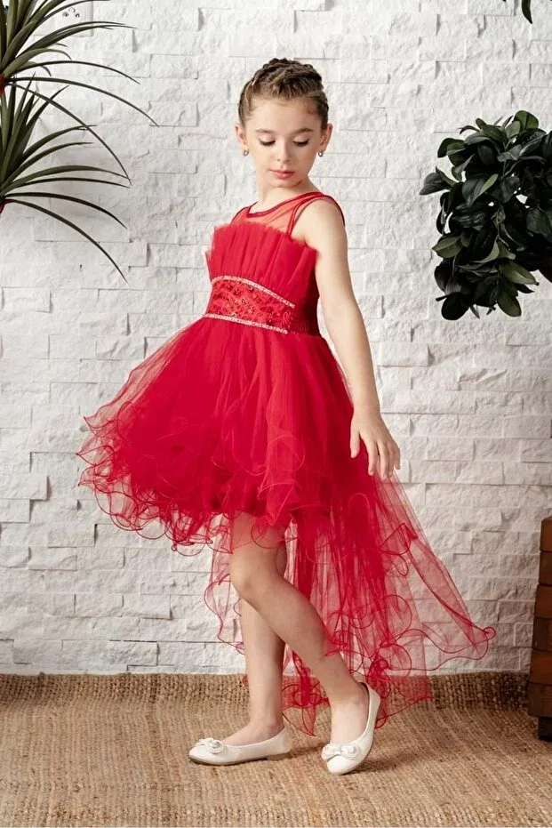 Детское платье для девочек хлопковое Mnk Baby&Kids, Red — фото 3