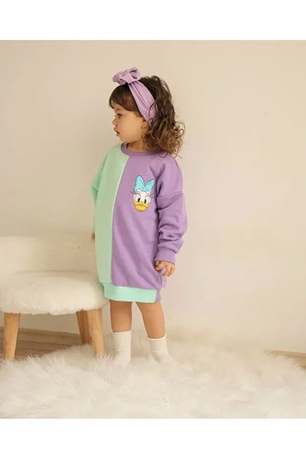 Детское платье для девочек хлопковое Ducky dress Hulohoopbaby, Purple — фото 3