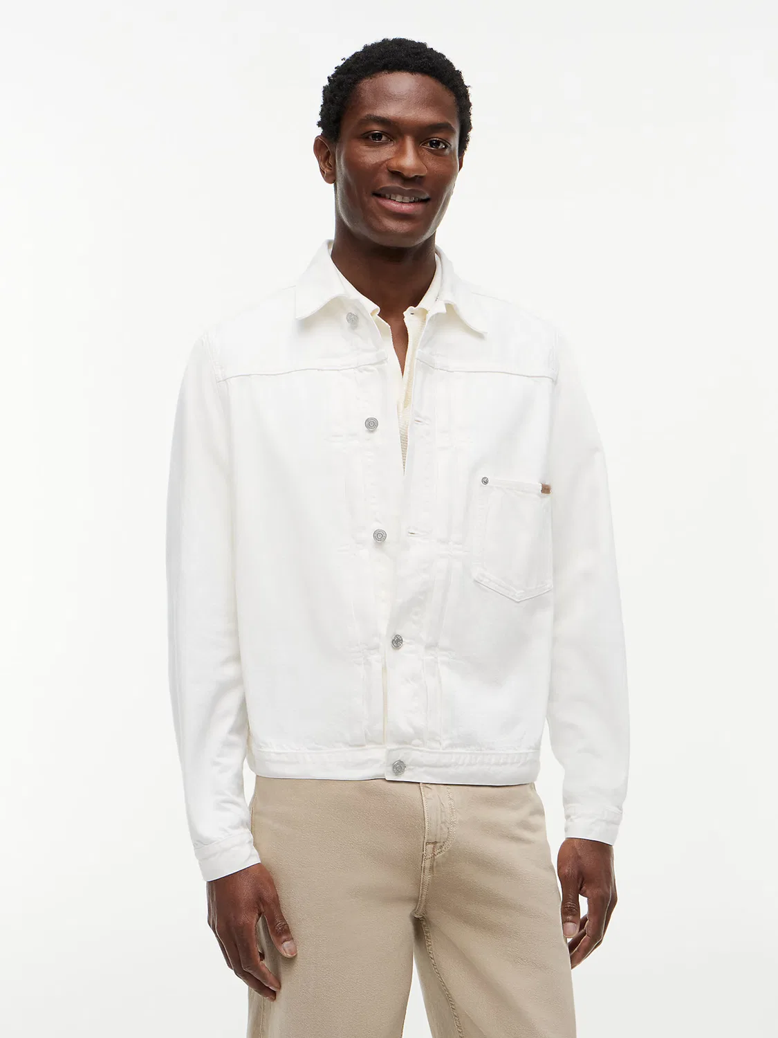 Джинсовая куртка Tommy Hilfiger Between-Season Jacket из белого денима — фото 2