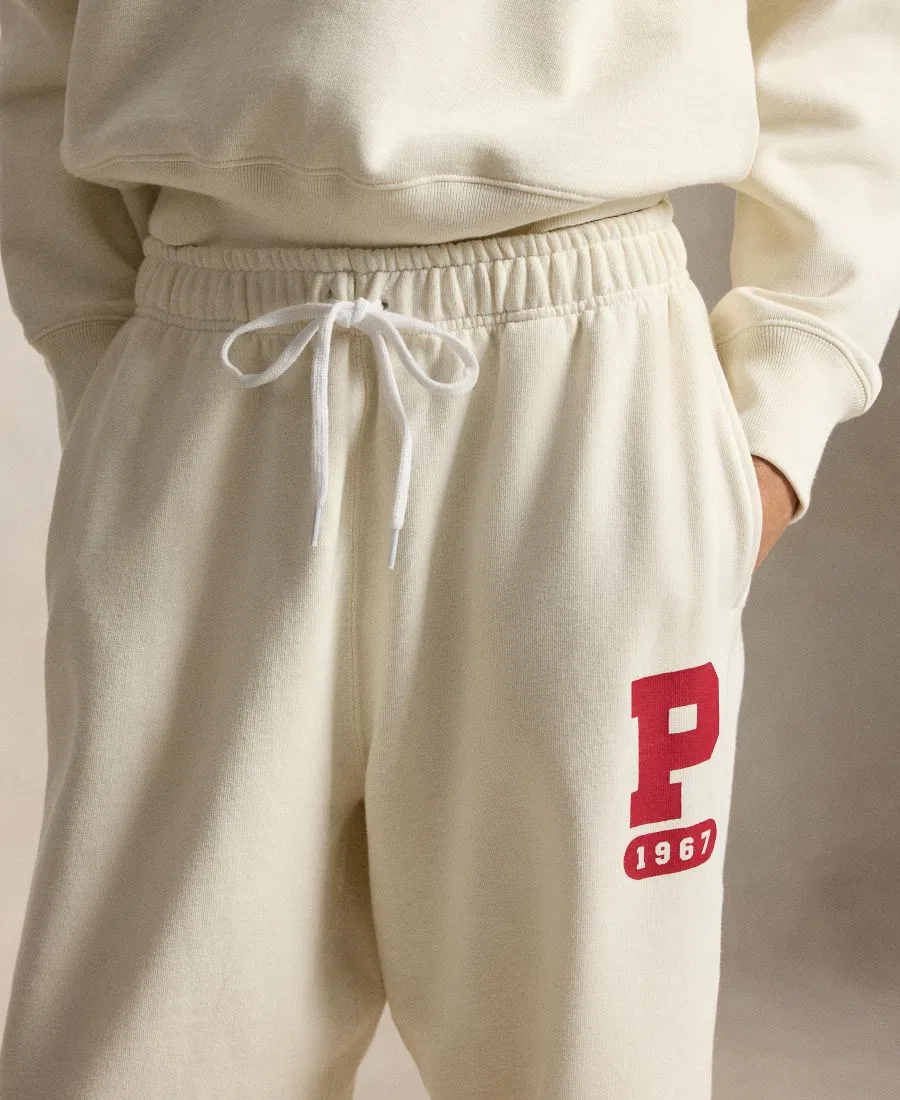 Женские флисовые спортивные брюки на завязке Polo Ralph Lauren, Warm White — фото 4
