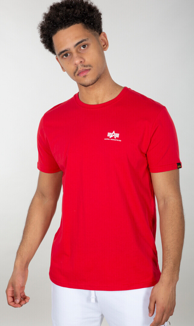 

Футболка Alpha Industries Backprint, красно-белая