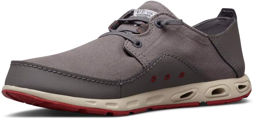 Columbia Men's Bahama Vent Relaxed Laced Boat Shoe, City Grey, Vintage Red — фото 2
