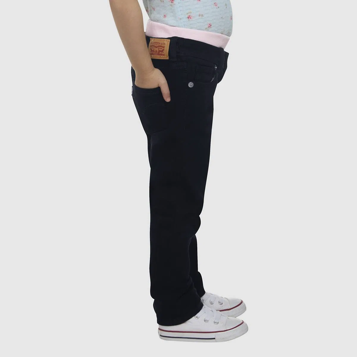 Узкие джинсы Brandi для девочек 2-4 лет Levi's, Black - Charcoal — фото 3