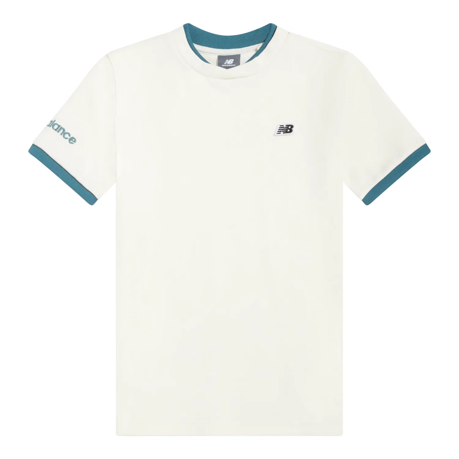 Детское поло с коротким рукавом и контрастными вставками Premium Sport Polo New Balance, Sea Salt