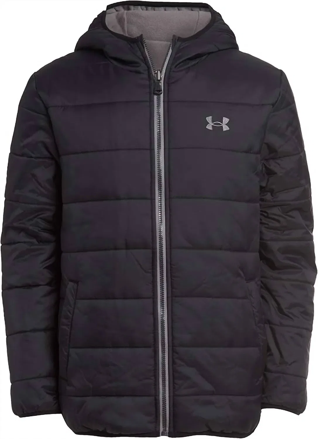 Детская куртка для мальчиков стеганая с капюшоном Under Armour, черный