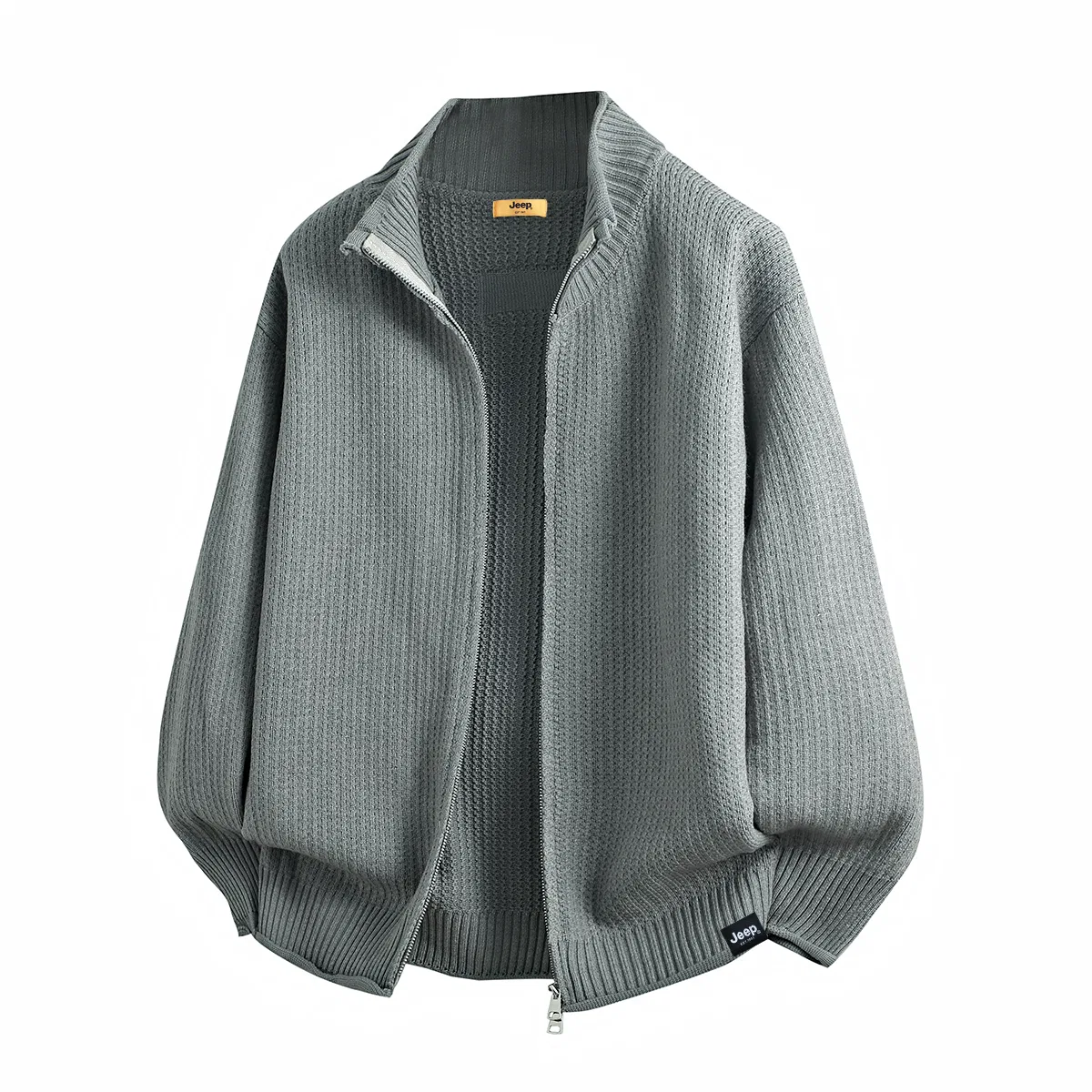 Детский джемпер с высоким воротником, молнией, Jeep, Dark Grey