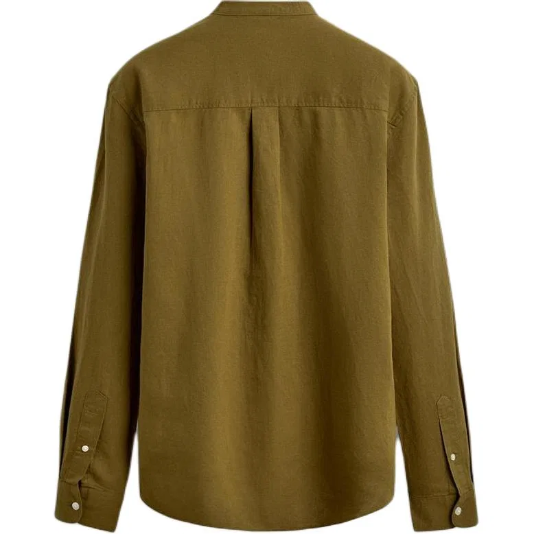Мужская рубашка с длинным рукавом Olive Green ZARA, Olive Green — фото 3