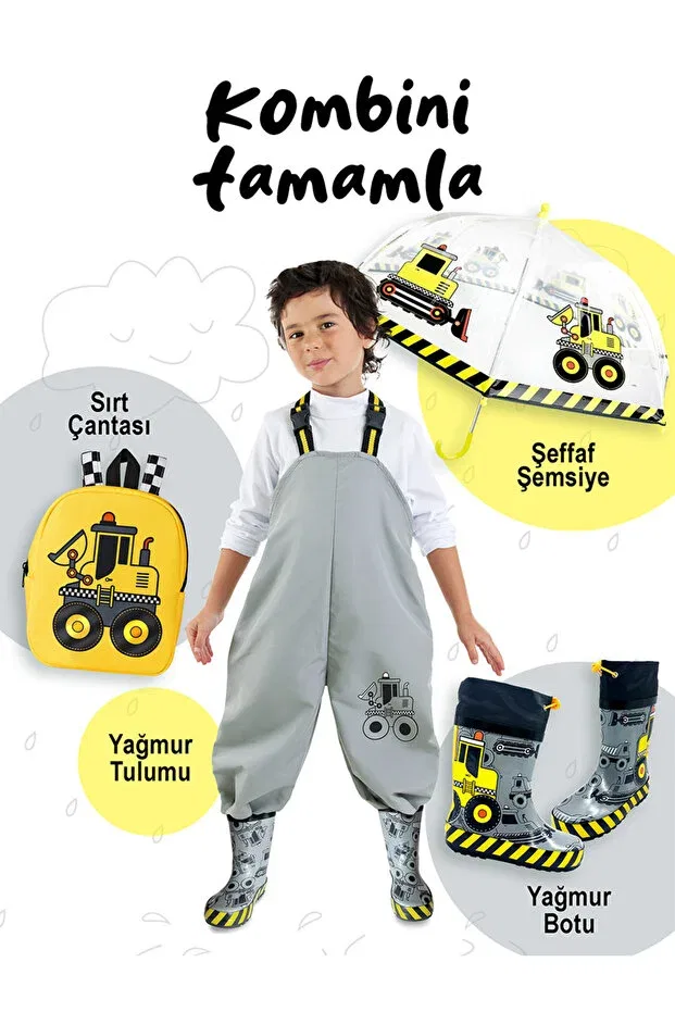 Детские резиновые сапоги для девочек с водоотталкивающей пропиткой Denokids, Gray — фото 2