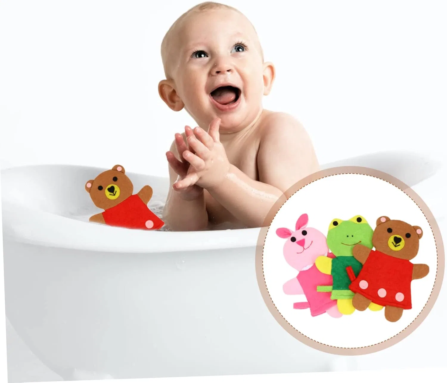 Мочалка-рукавица для душа Minkissy, 6 шт, 25x19 см, ассорти — фото 2