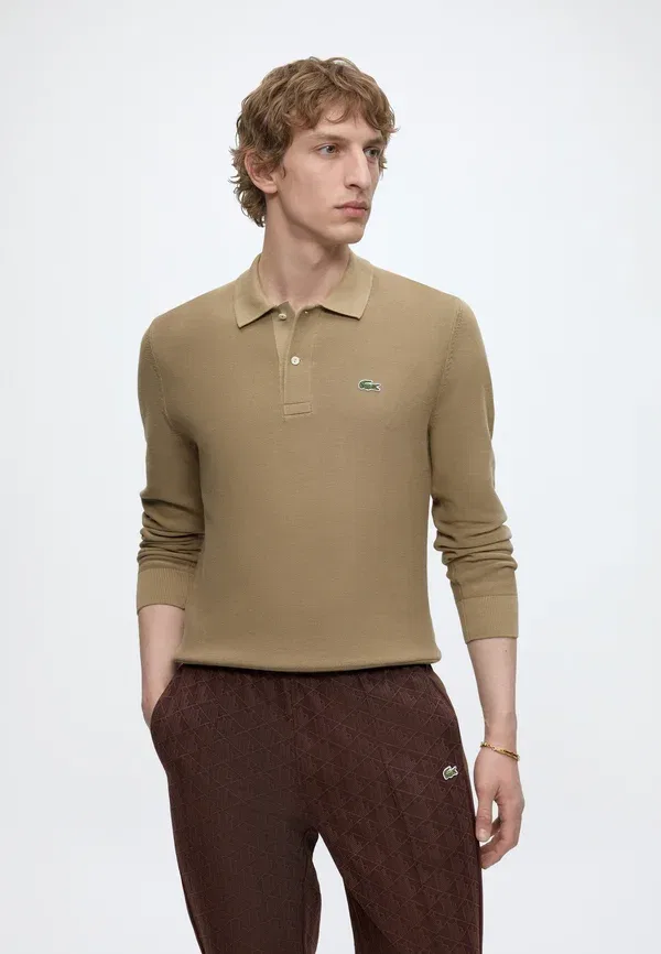 Спортивные брюки Lacoste, прямые с эластичным поясом, коричневый — фото 4