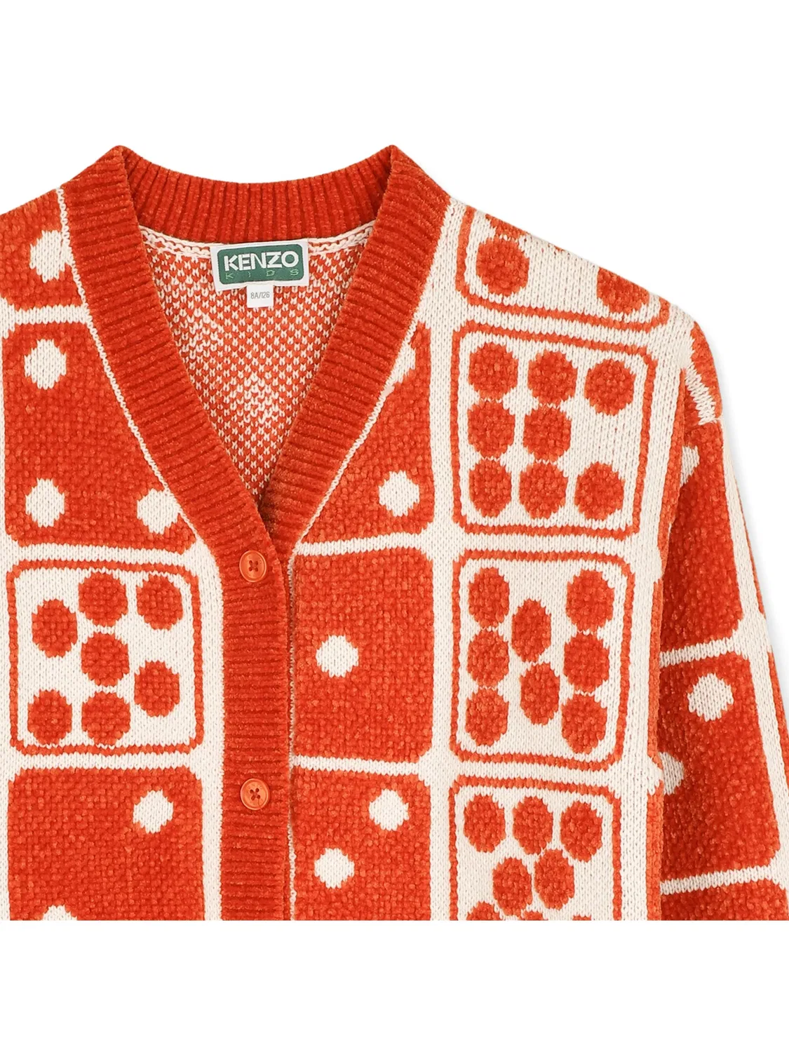 Кардиган с узором Kenzo Kids, оранжевый — фото 3