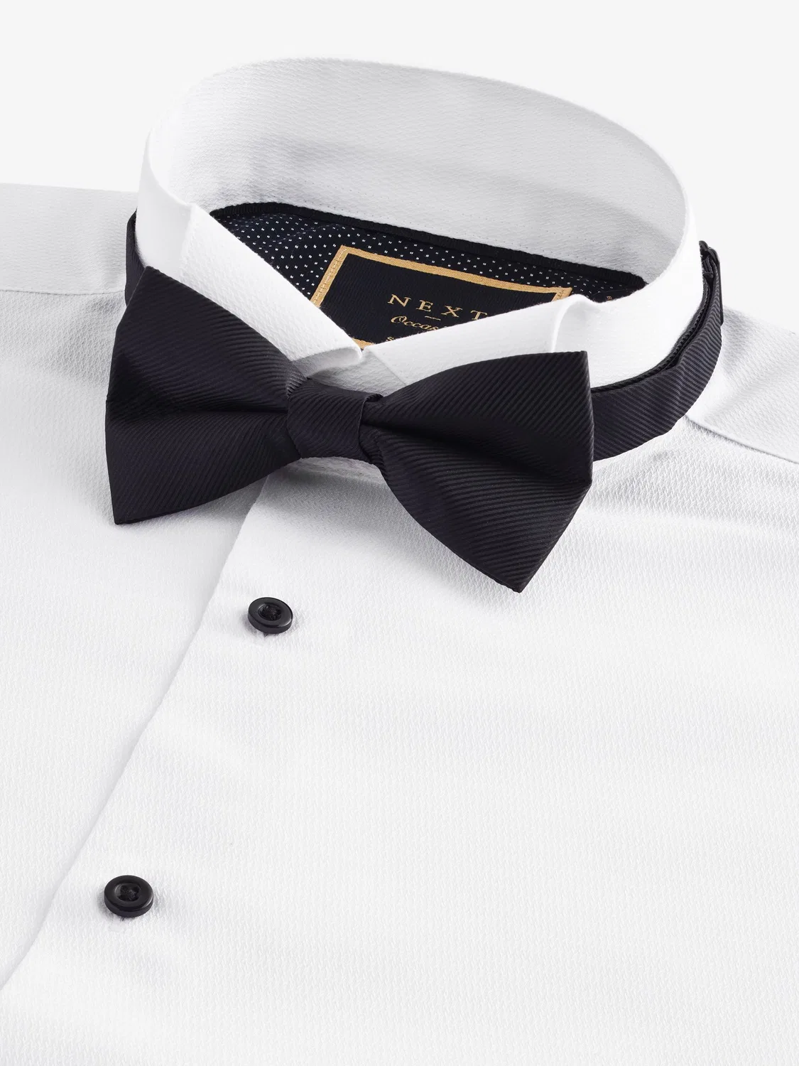 Рубашка с бабочкой, слим фит, Single Cuff Shirt With Wing Collar And Bow Tie Pack Next, белый