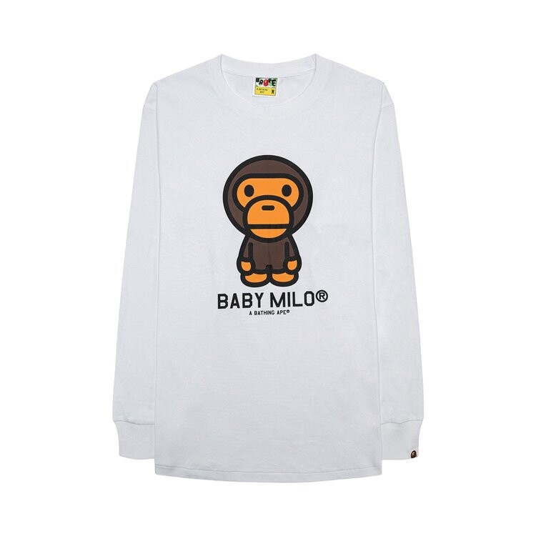 

Лонгслив BAPE Baby Milo Long-Sleeve Tee 'White', белый