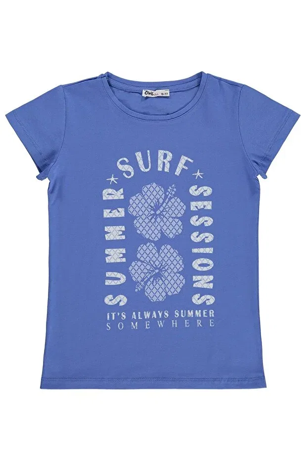 Детская футболка для девочек с принтом Summer Surf Sessions Civil Girls, Dark Blue