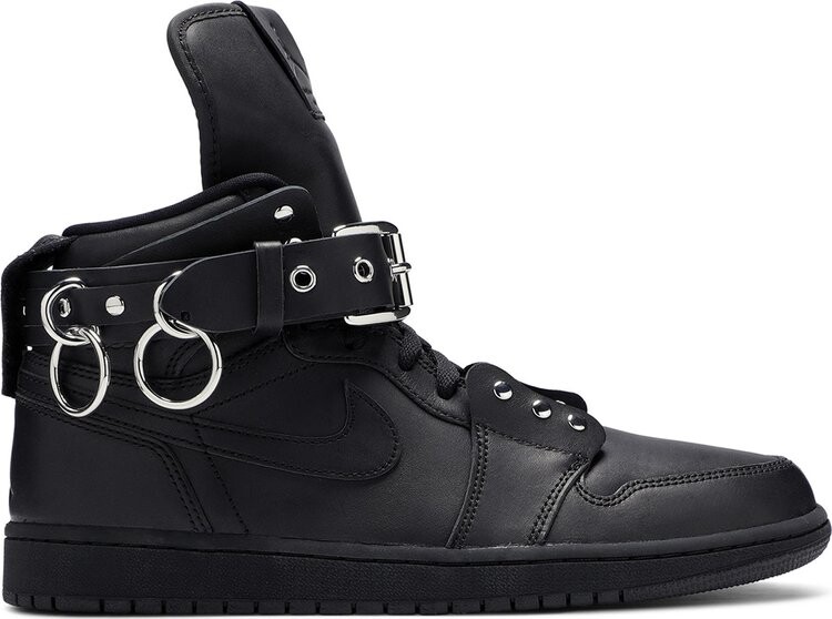 

Кроссовки Comme des Garçons x Air Jordan 1 Retro Strap High Black, черный