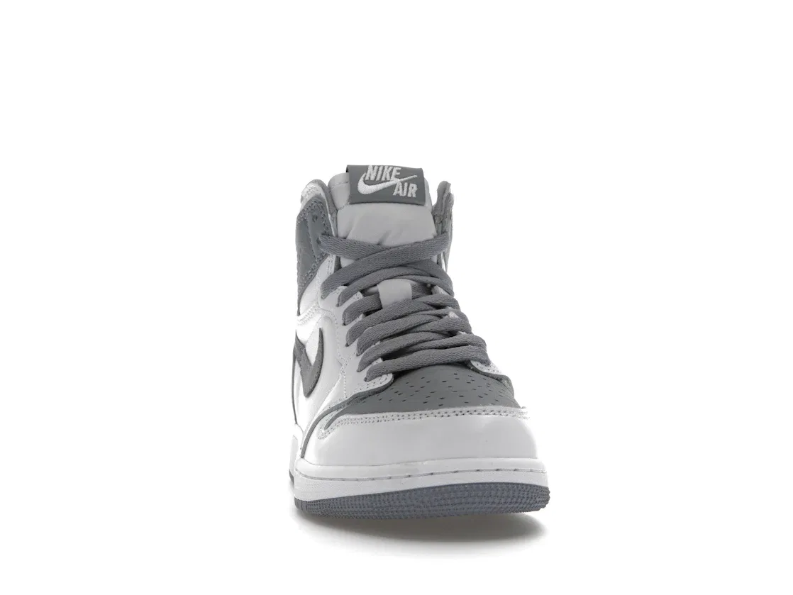 Детские кроссовки высокие с кожаным верхом Jordan 1 Retro High OG Jordan, Stealth White — фото 2