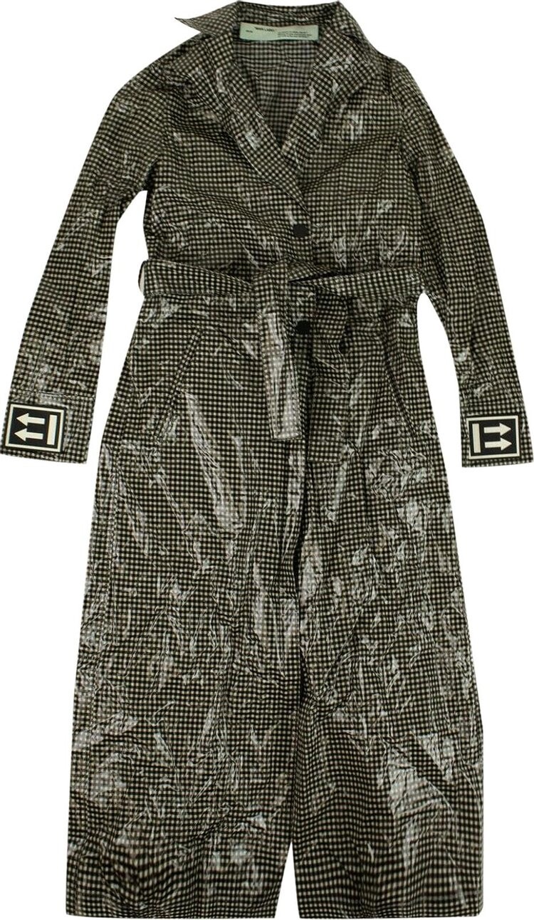 

Тренчкот Off-White Checked Trench Coat 'Black/White', черный