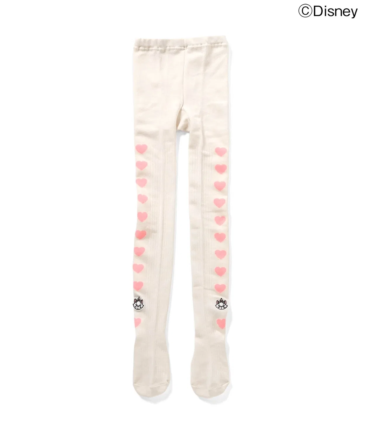 Детские колготки с принтом Disney Ошер Кэт, модель Side Heart, Off White — фото 2