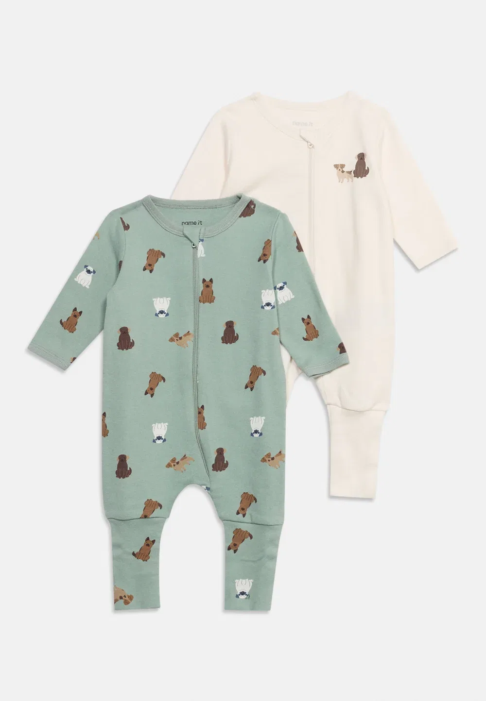 Пижама Nbmnightsuit zip dog 2 pack Name It, Green Milieu/Jet Stream