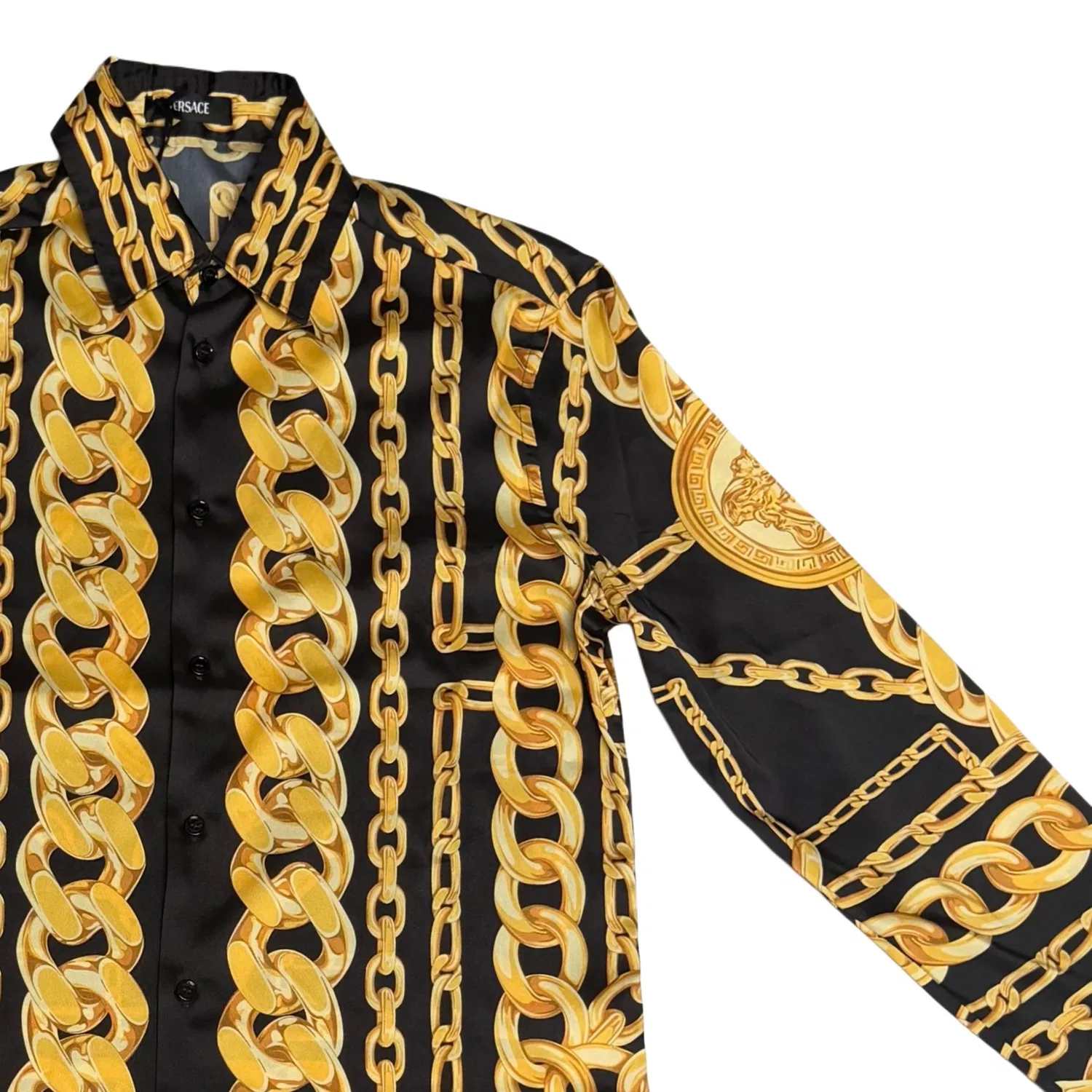 Рубашка мужская с отложным воротником VERSACE, Black — фото 4