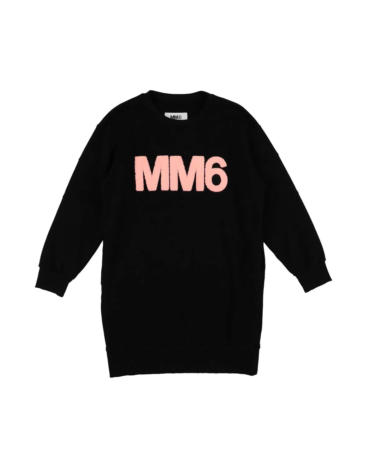 Детское платье для девочек из футера с принтом MM6 Maison Margiela, черный