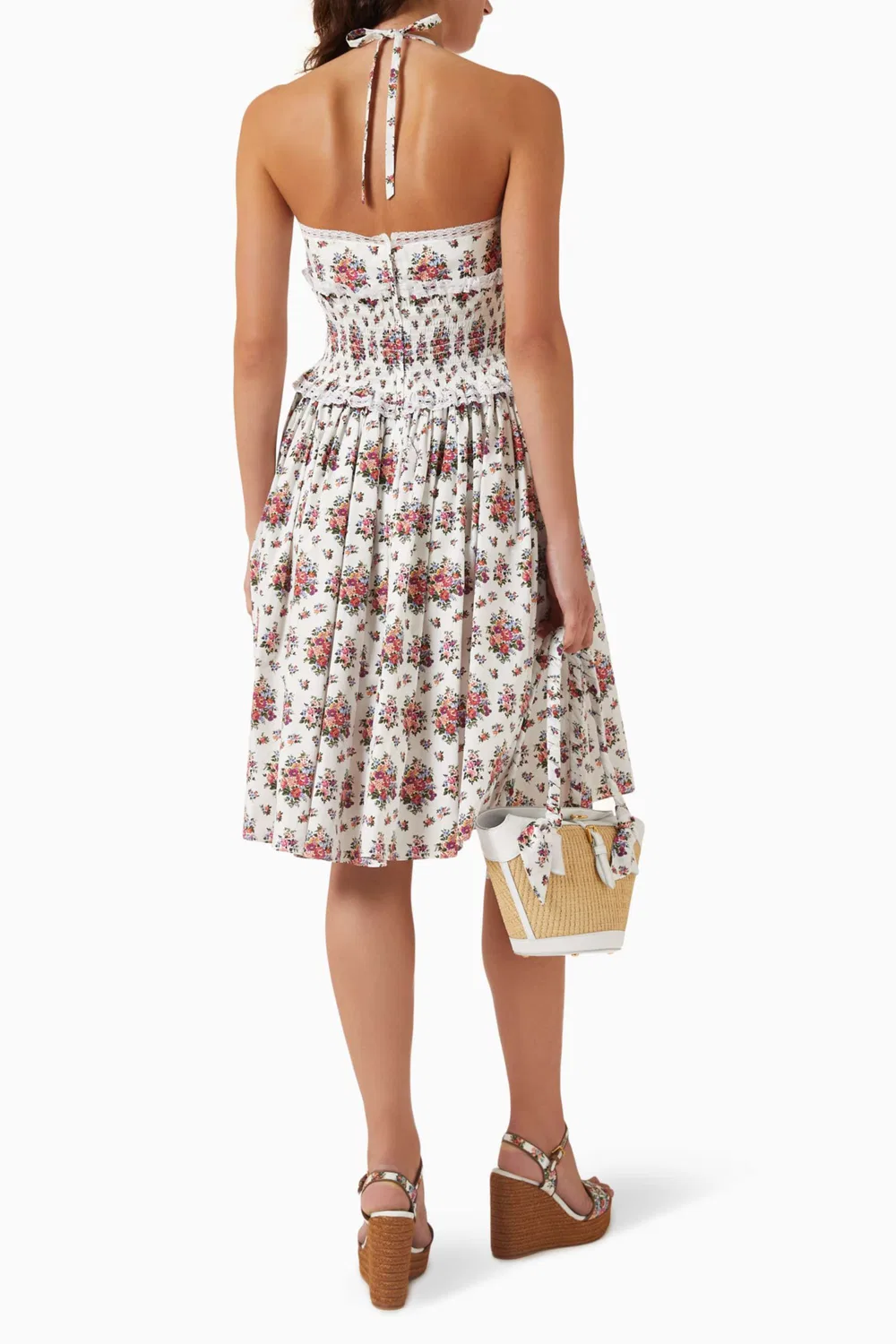 Платье-мини с цветочным принтом из поплина Dolce & Gabbana — фото 3