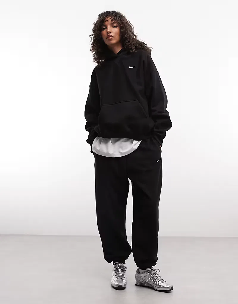 Толстовка Nike Studio Fleece из плотной флиса оверсайз, черный — фото 2
