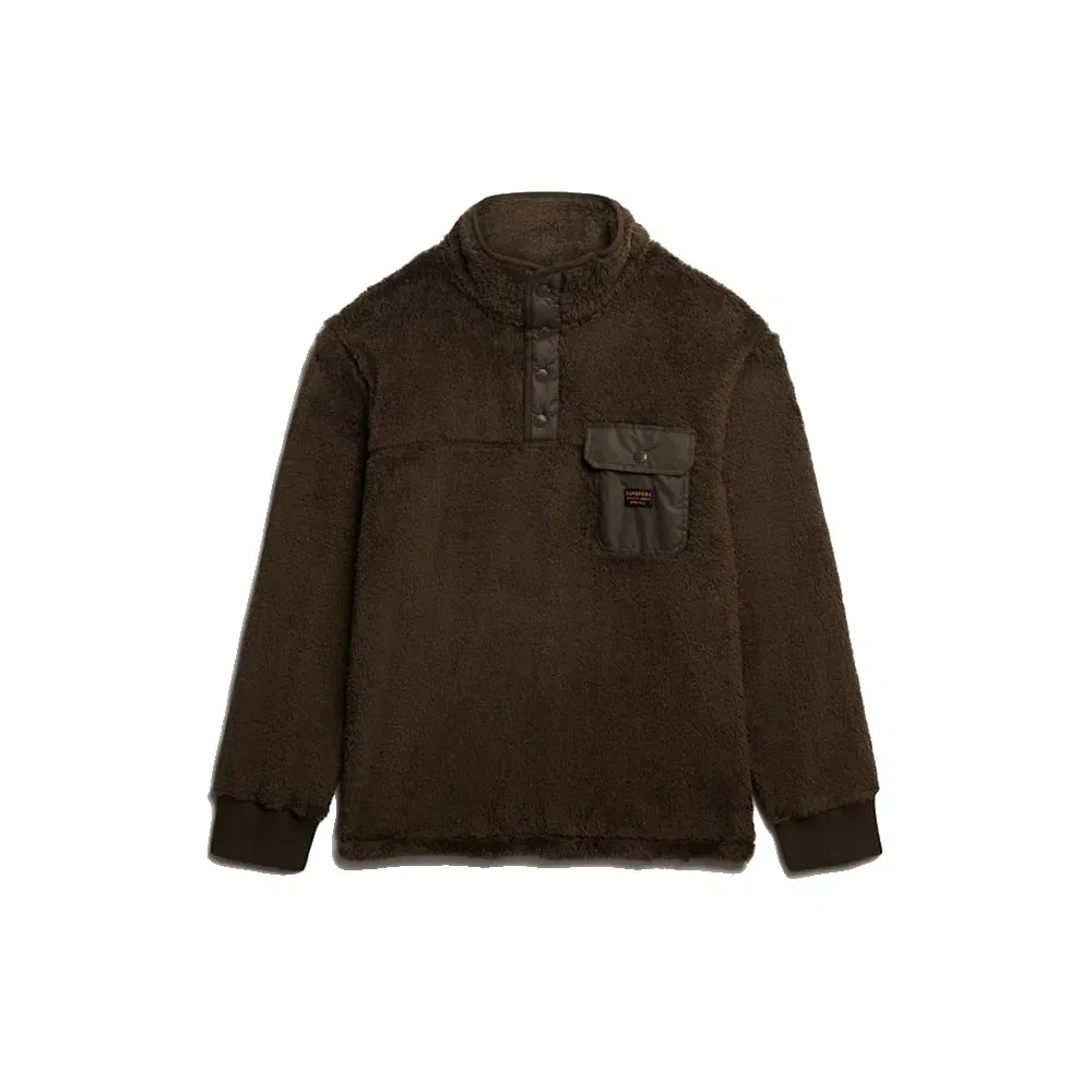 Свитшот на молнии Superdry High Pile, коричневый — фото 3