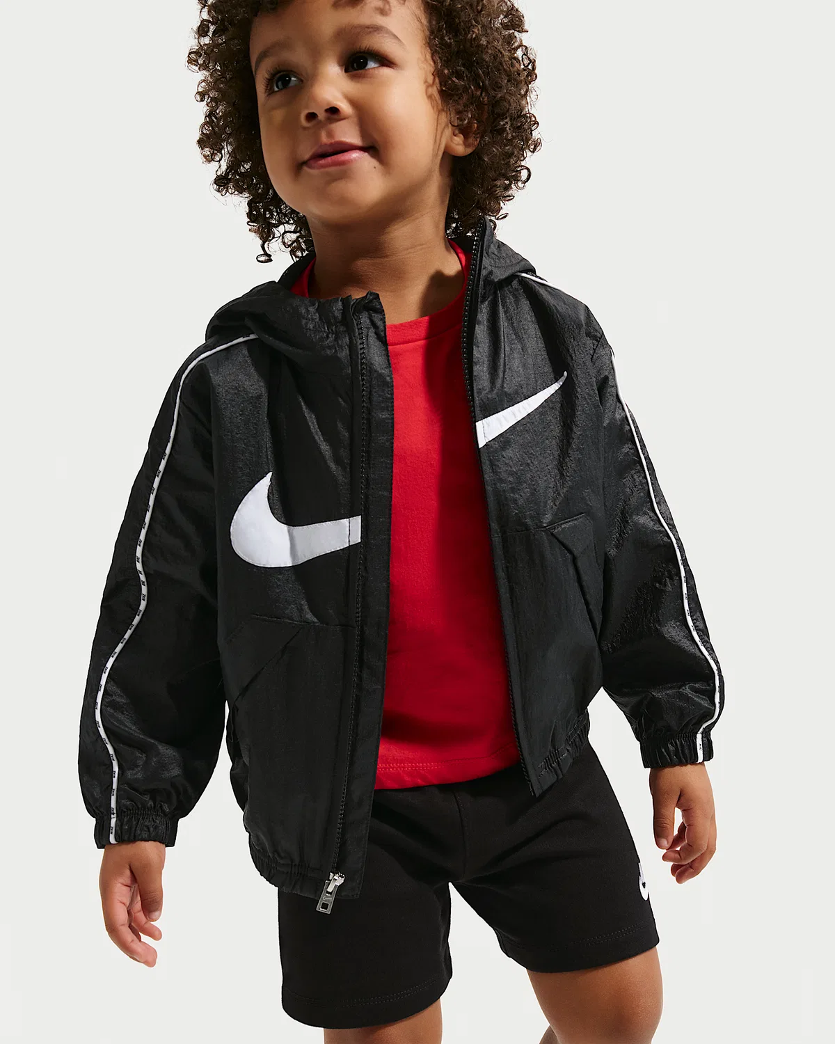 Детская легкая полупрозрачная куртка Nike из рипстопа, Black — фото 3