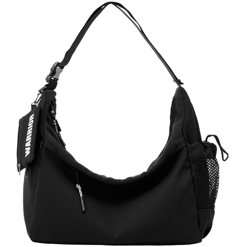 

WARRIOR Нейлоновая сумка через плечо кроссбоди большая унисекс бело-черная, Black