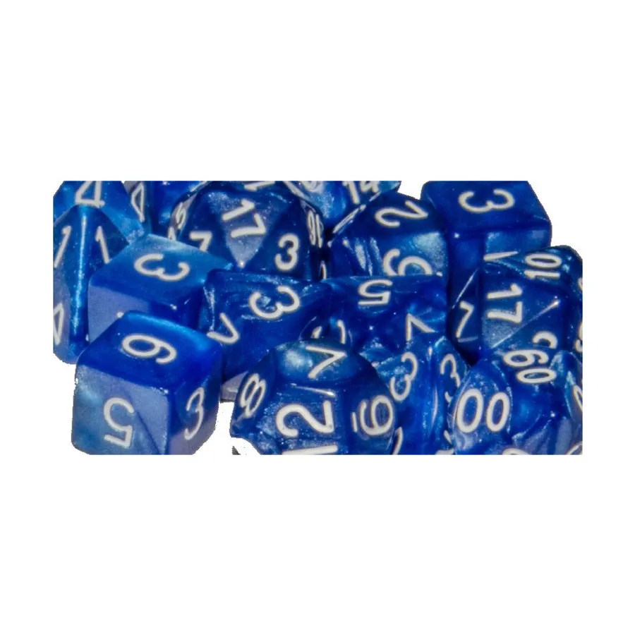 

Poly Set Мраморный синий с белым (7), Game Dice - Marble (Role 4 Initiative)