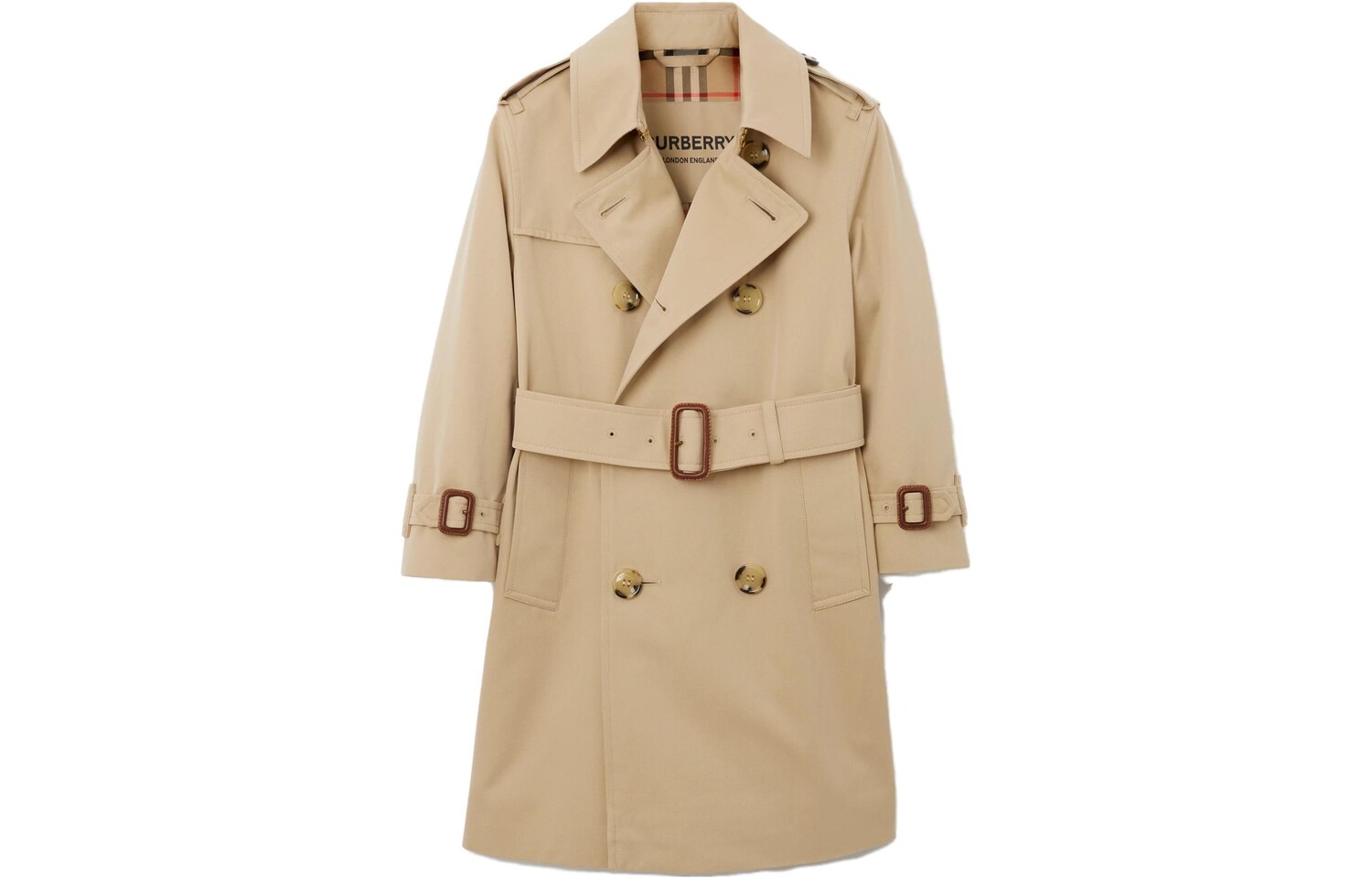 

Детский тренч Burberry, цвет Khaki