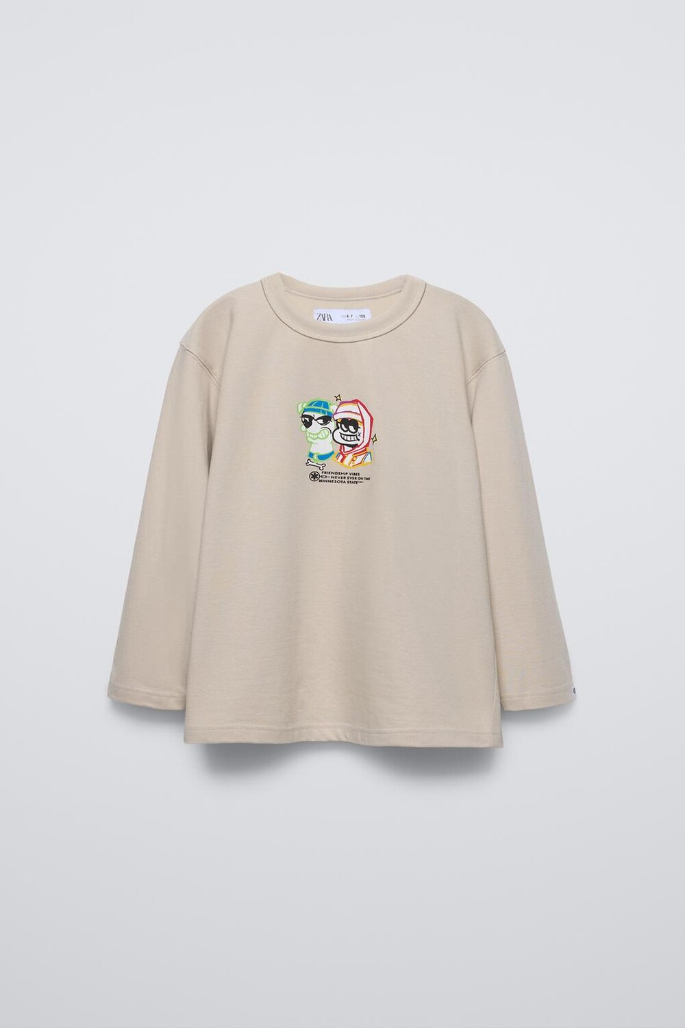 

Футболка с высоким лозунгом ZARA, экрю