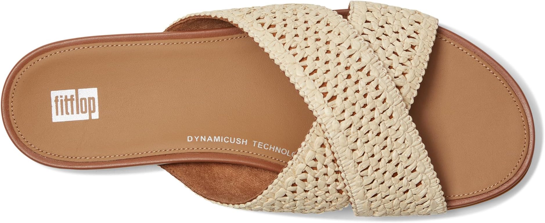 Сандалии FitFlop Gracie Woven Cross Slides, цвет Deep Tan/Ivory — фото 2