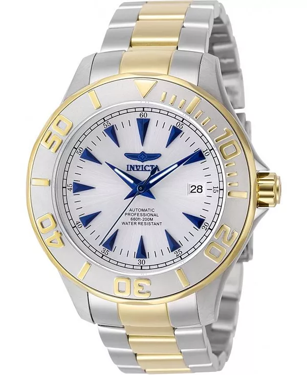 

Мужские фирменные часы 7036 с автоматическим механизмом и тремя стрелками, серебристый циферблат Invicta, gold