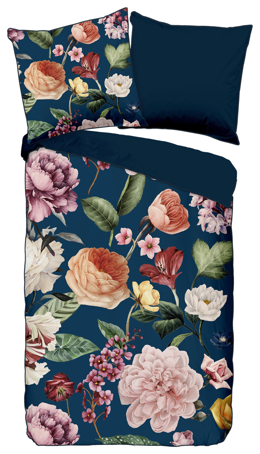 

Двустороннее Постельное белье fiori satin, синий/темно-синий